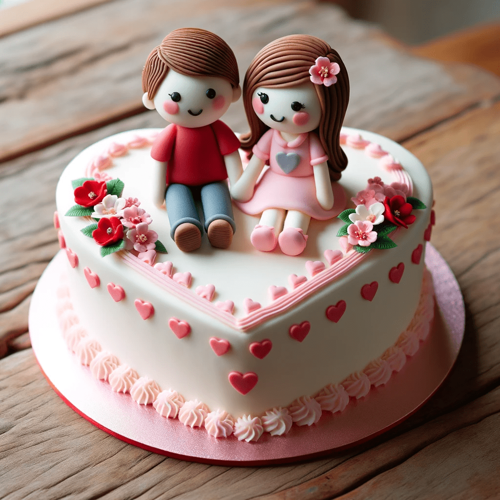 کیک دختر و پسر عاشقانه